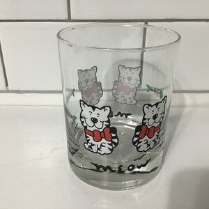 Meow Cat Drinking Glass by Culver